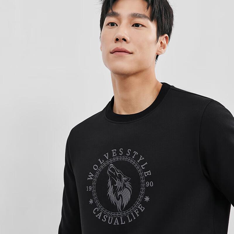 Seven Wolves Men's Fleece-Lined Embroidered Wolf Head Sweatshirt