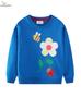 Children's Cartoon Embroidered Round Neck Hoodie - Spring/Autumn Lightweight Knit Pullover