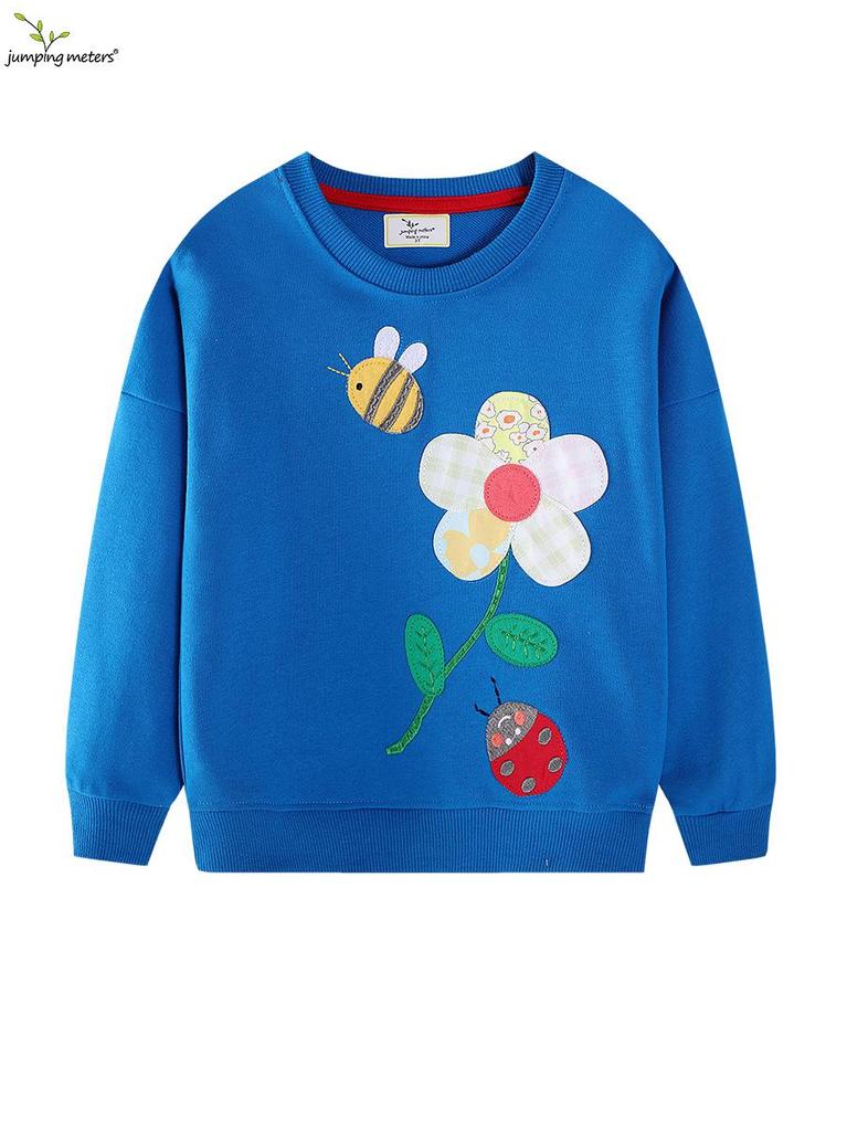 Children's Cartoon Embroidered Round Neck Hoodie - Spring/Autumn Lightweight Knit Pullover