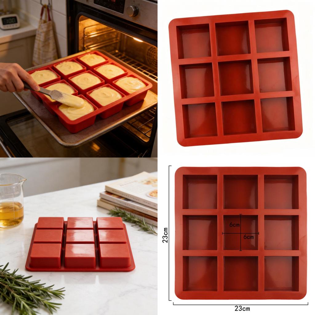 Silicone Rectangular Cake Mold For Baking Making With Nonstick Surface For Kitchen Use