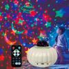 LED Starry Sky Pumpkin Projector Light With Remote Control And Sound-Controlled Auto Rotating Aurora Night Light for Halloween