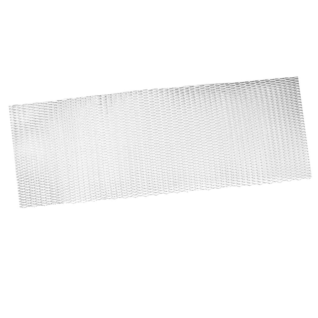 Car Front Center Grid Grille Rhombic Mesh Stable Structure Aluminum Universal Fit for Cars Silver