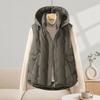 Down cotton vest women's autumn and winter new outer wear versatile vest black vest hooded short coat
