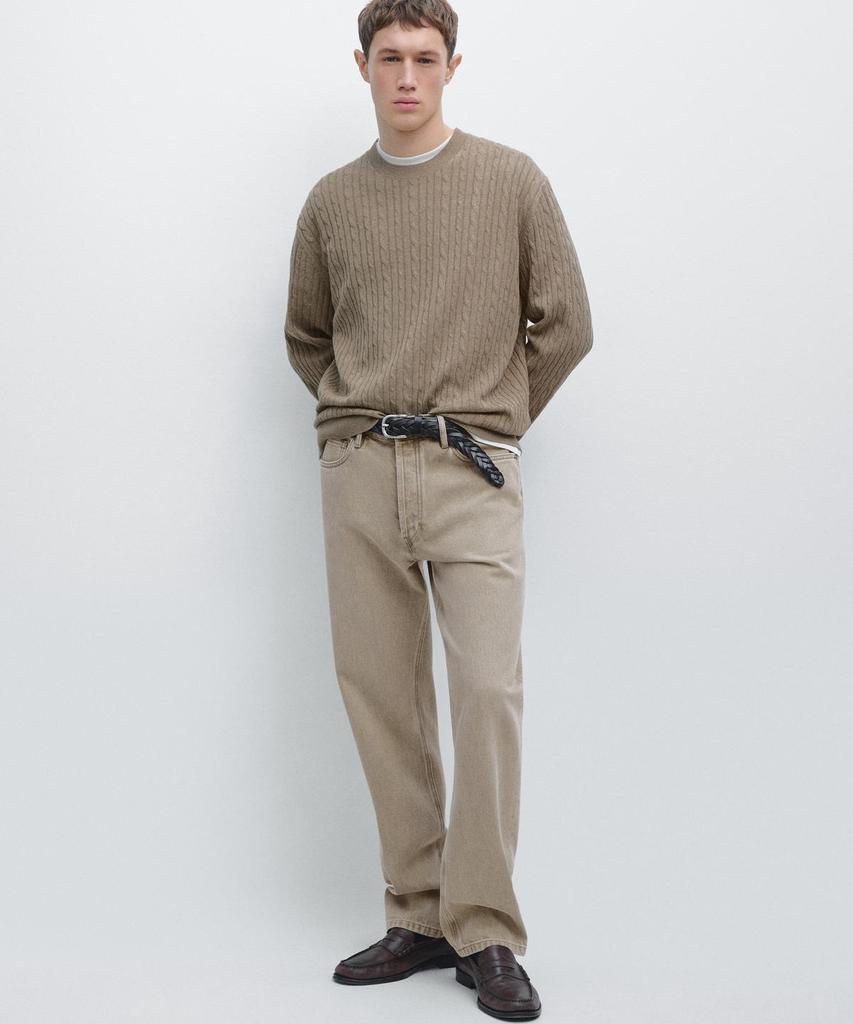 Masimodutti Cotton Blend Cable Knit Sweater