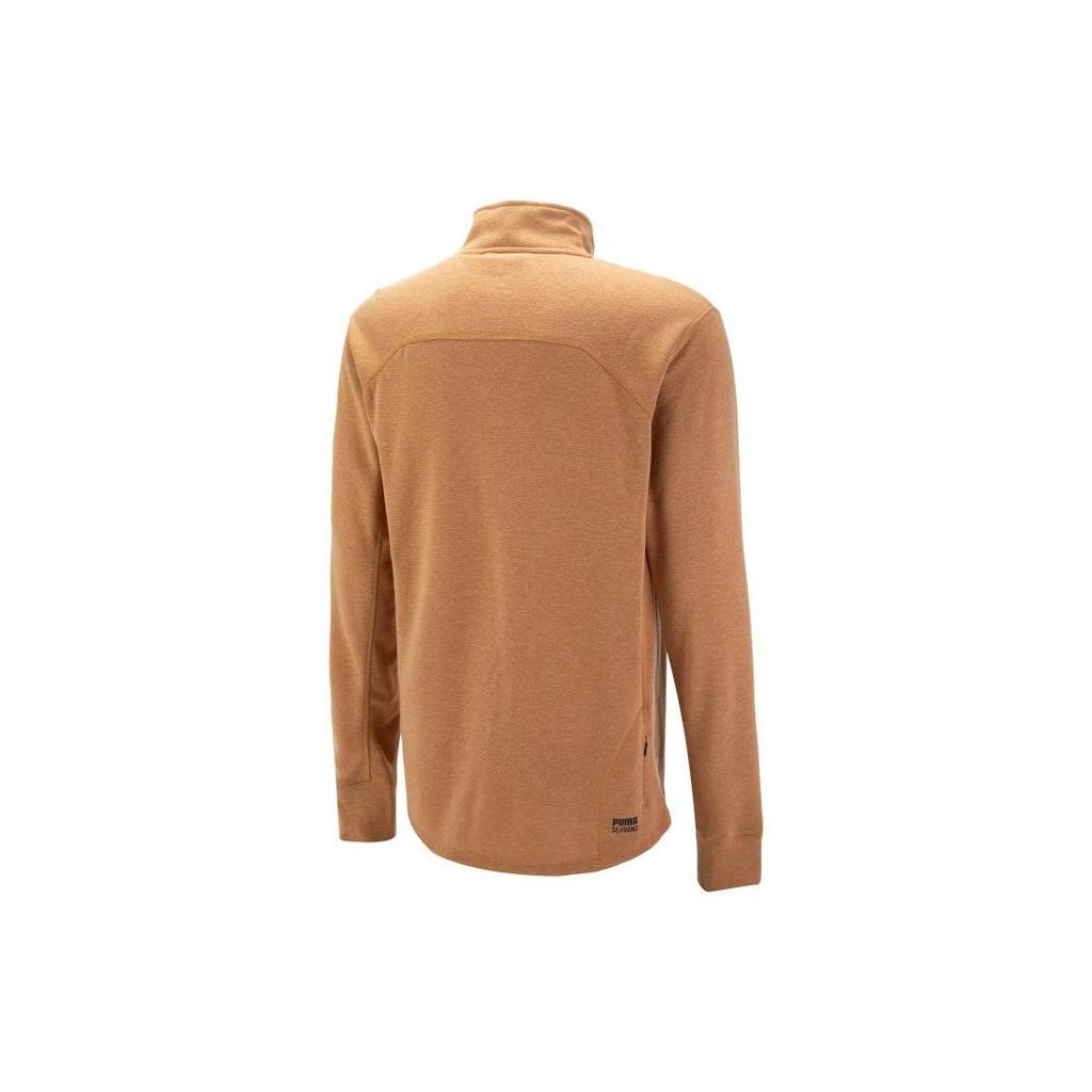 Puma Seasons High-End Outdoor Collection Logo Print Half-Zip Stand Collar Long-Sleeve T-shirt Men Tops Yellow 522568-74