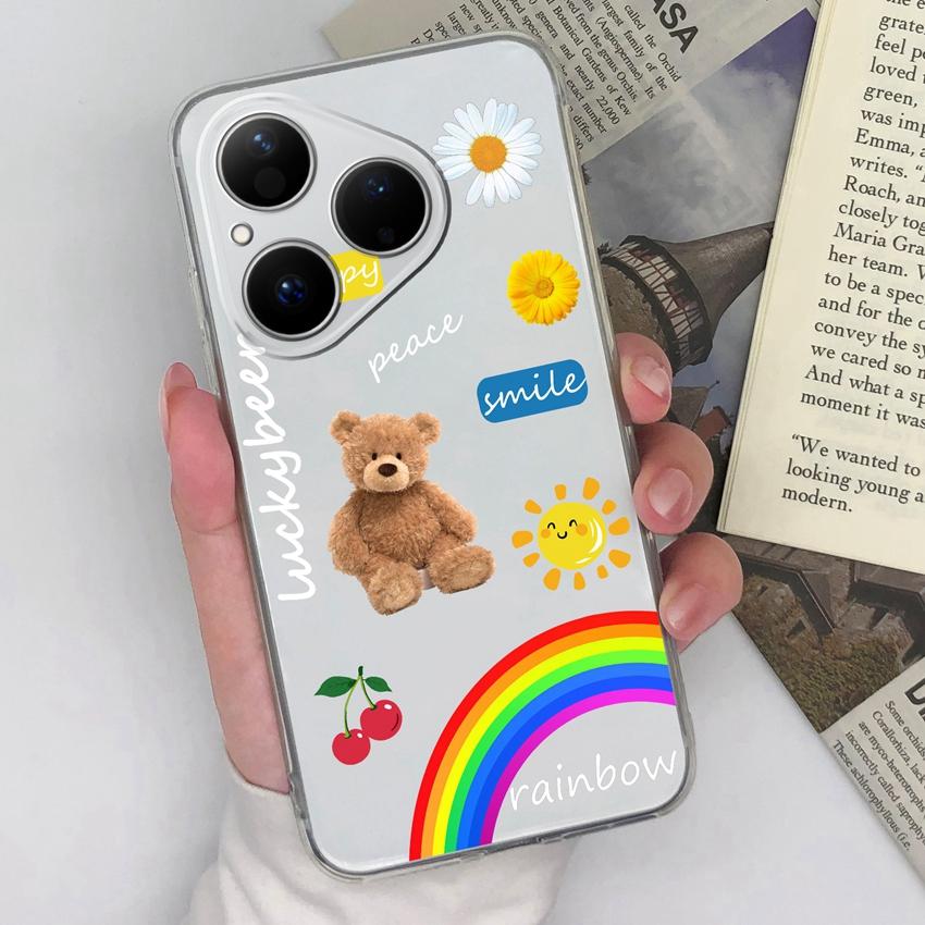 

For Huawei Pura 80 Pro Ultra Honor 400 Smart Magic5 Phone Case Beautiful Rainbow Patterns Transparent Silicone Anti Slip Shell For Huawei Housing Capa Huawei Pura 80 5G