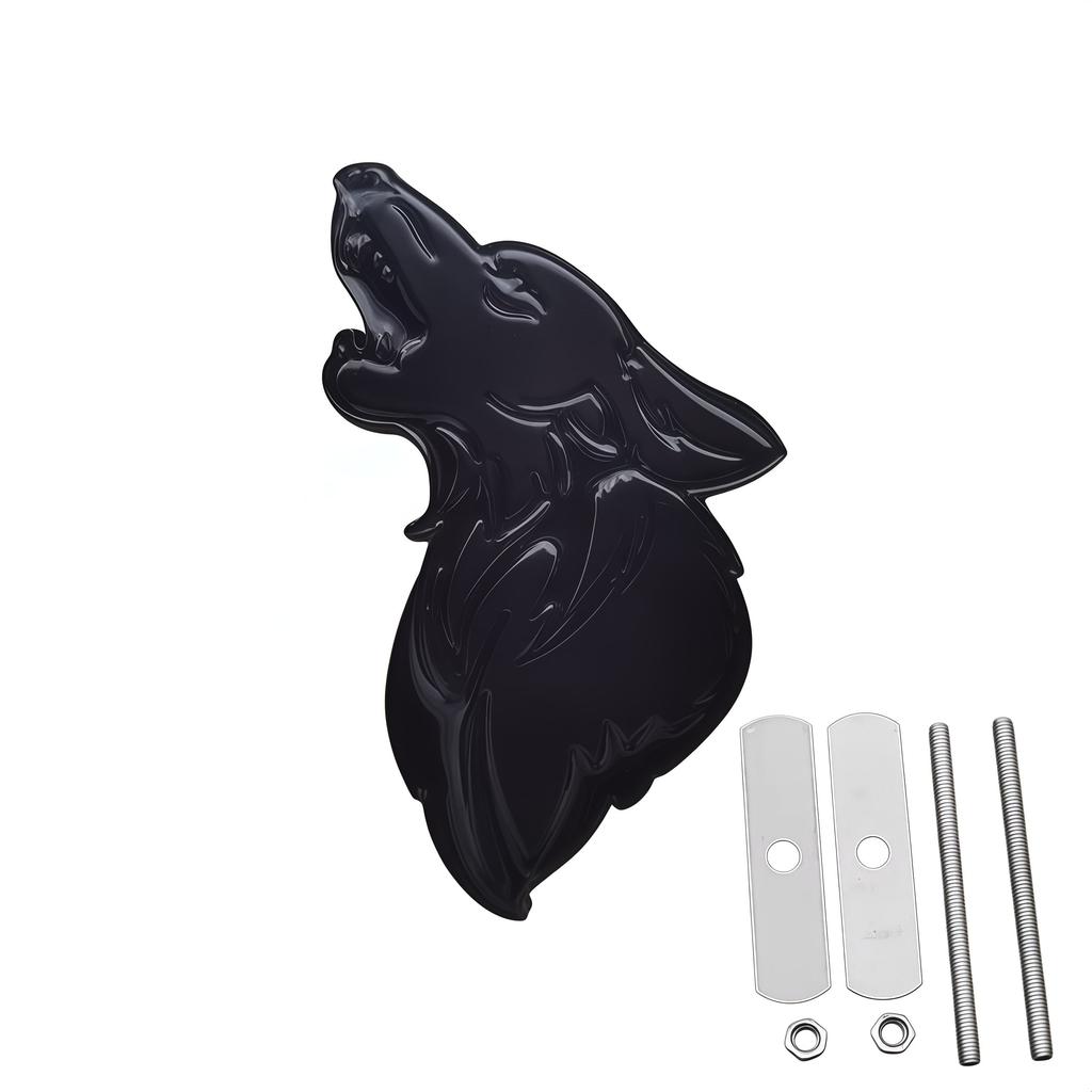 3D Metal Wolf Logo Car Front Grille Badge Side Fender Rear Trunk Emblem Sticker Decal  Car Exterior Decorative Accessories