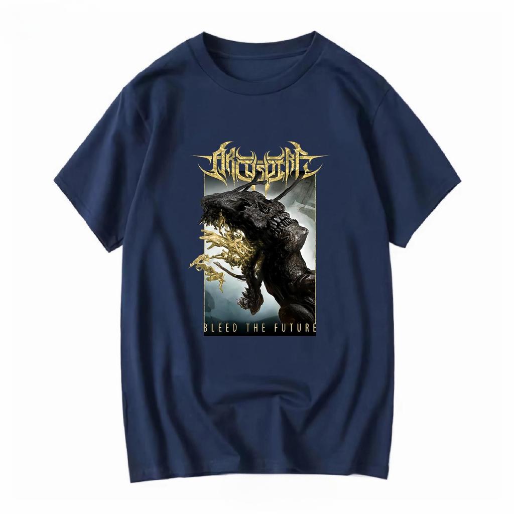 Archspire T-Shirt Bleichfleck Siehe Bilder Lang- oder Kurzarm Vintage Gewaschen Weich Bequem Unisex Streetwear