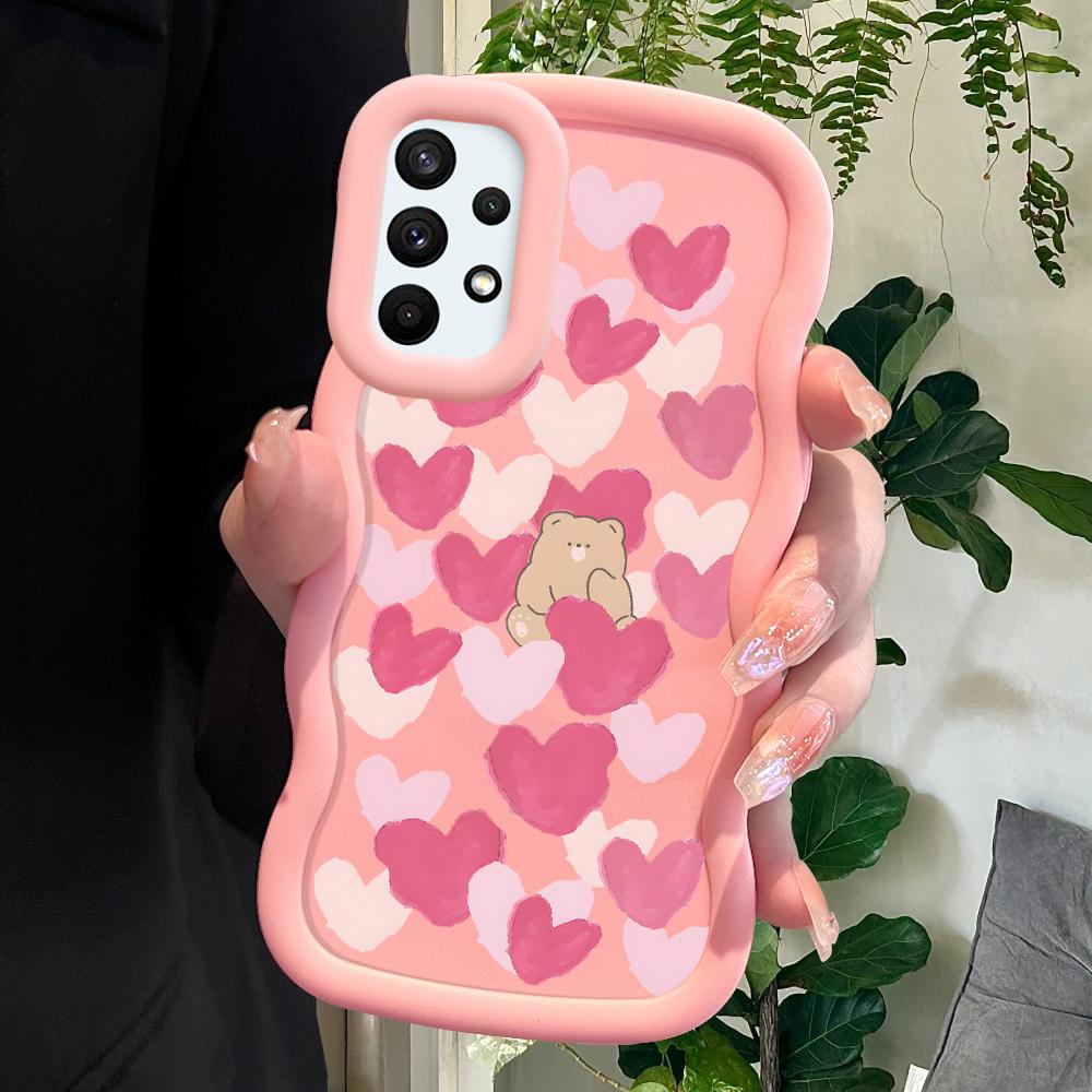 

Окрашенный узор Big Wave Edge Мягкий силиконовый материал Macaron чехол для телефона противоударный защитный резиновый чехол для Samsung Xiaomi Poco Redmi Samsung A50S розовый