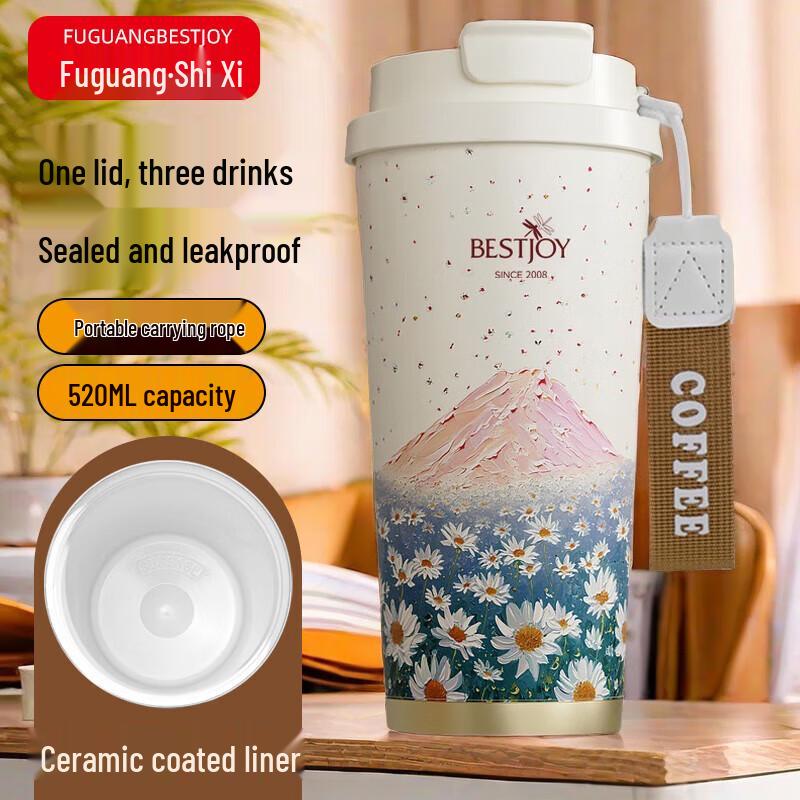 

FUGUANG Ceramic Lined Insulated Straw Cup, 520ml