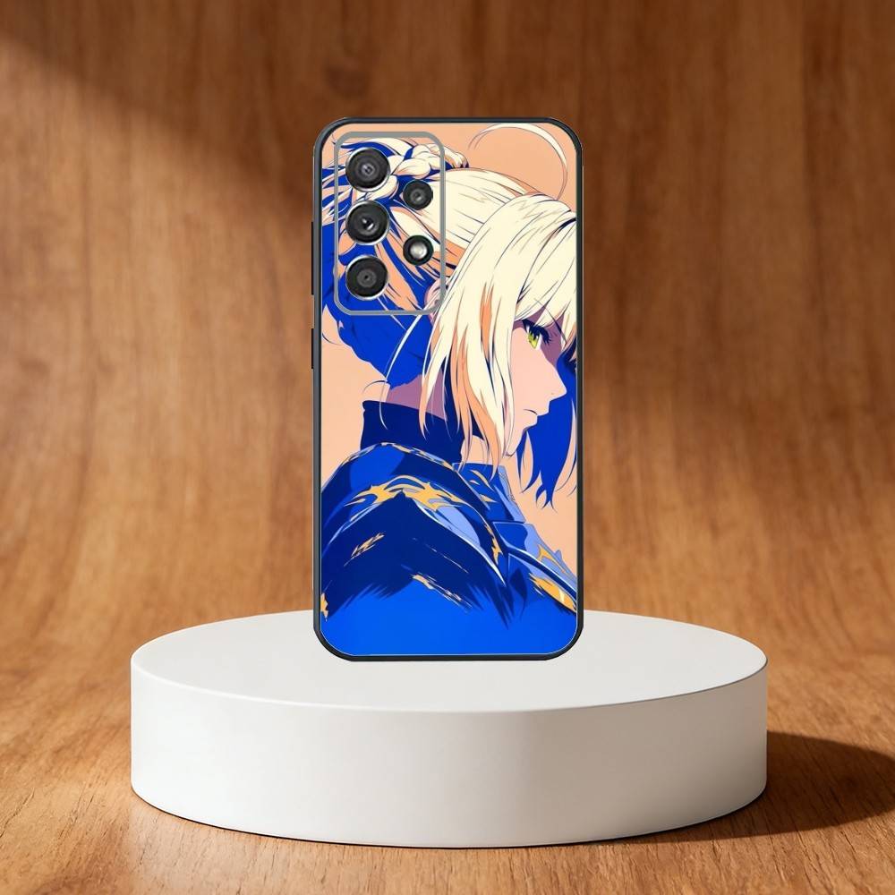 C-Cool F-Fate S-Saber Anime Phone Case For Samsung S25,S24,S21,S22,S23,S30,Ultra,S20,Plus,Fe,Note,10,9,5G Black Cover