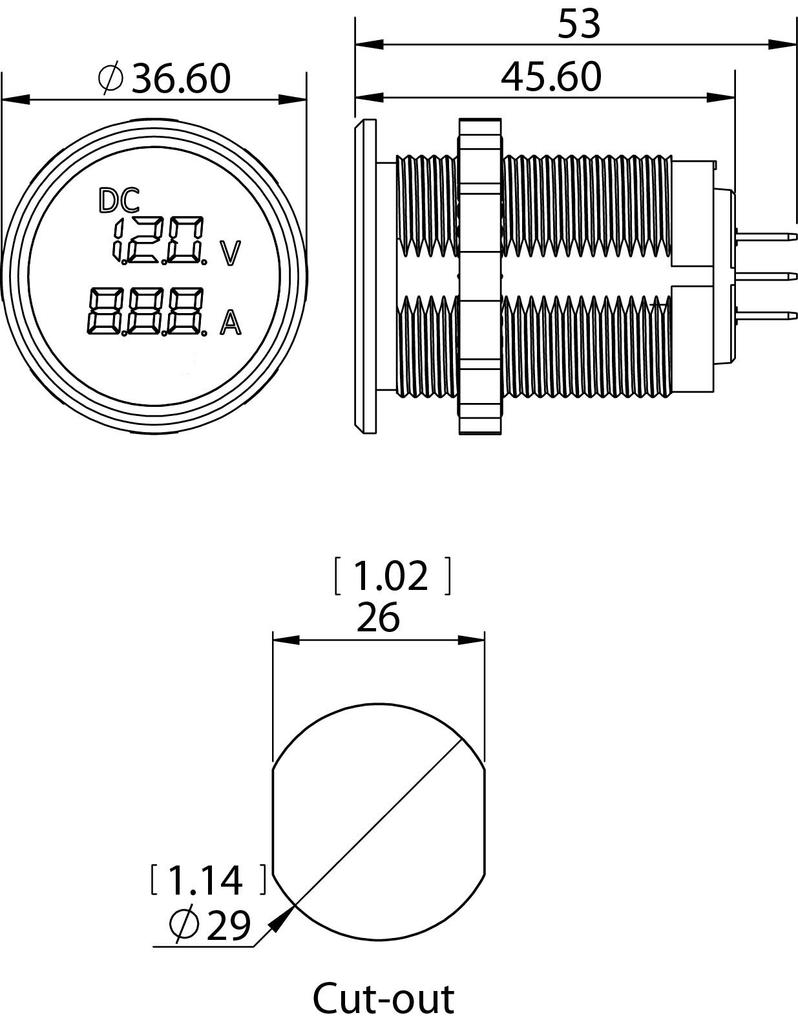 Voltmeter DC 4.5~30V Ammeter DC 0-15A Waterproof Digital Display Instrument Voltage Warning 12V Volt Meters Gauges Auto Parts