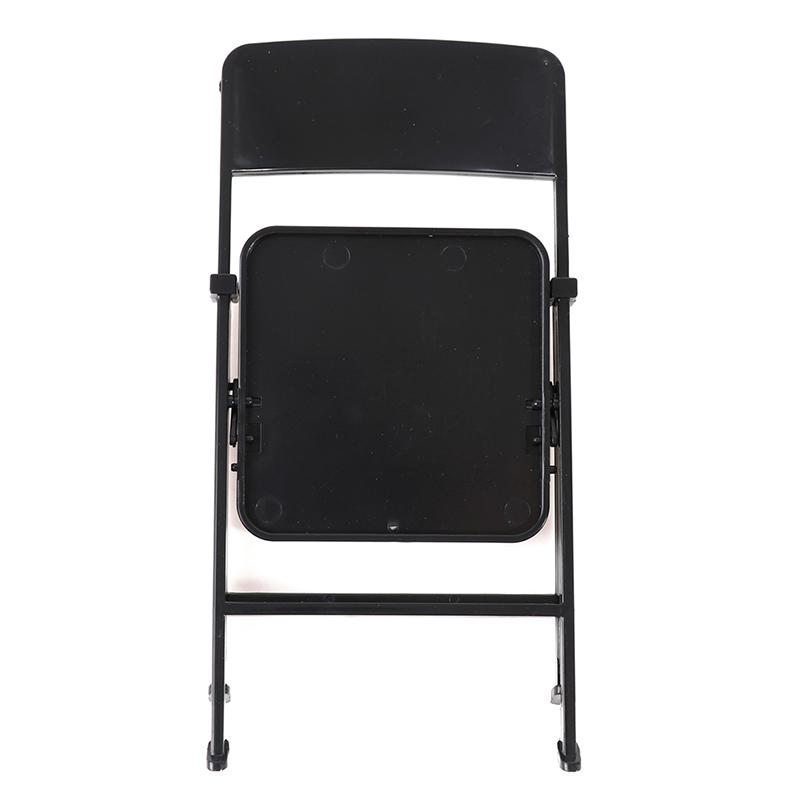 Black Painted Metal Folding Chair 1:6 Scale Dolls House Miniature Accessories