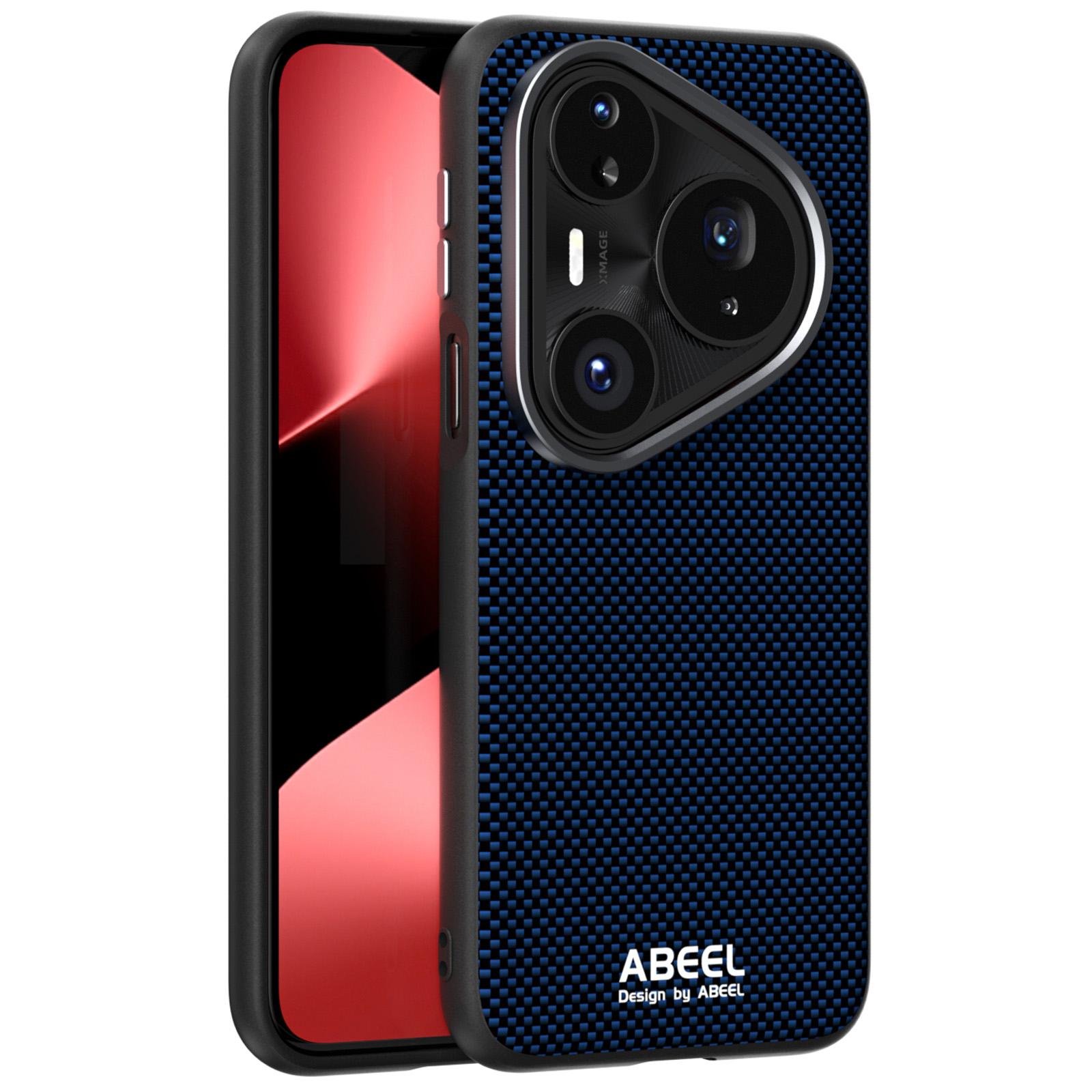 

ABEEL Чехол для Huawei Pura 80 Pro+/80 Pro, совместимый с MagSafe, с принтом, из ПК, ТПУ, алюминиевого сплава, кожи, чехол для телефона Blue