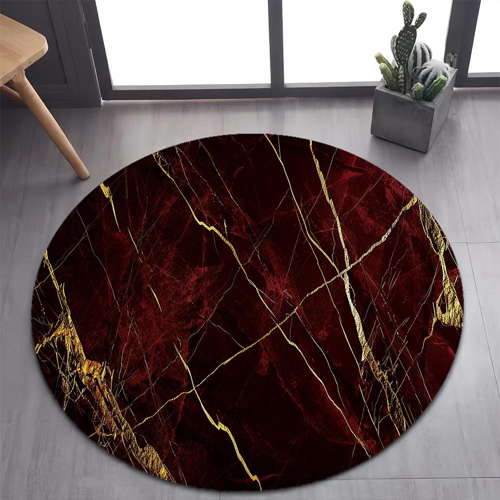 New Style Luxurious Marble Colour White Gold Round Carpet Rug for Bedroom Living Room Decoration,pet Decor Floor Mat