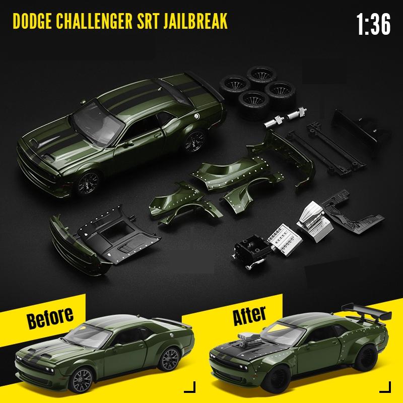 Miniature Dodge Challenger Hellcat 1:24 – Rouge – Avec Lumière Et Son – Neuf