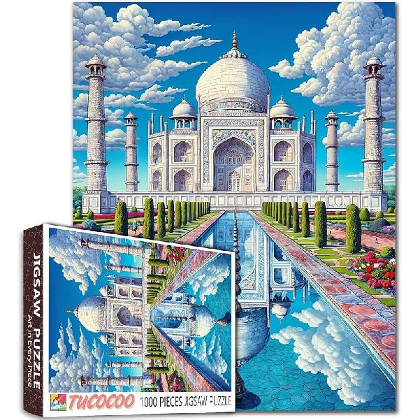 Tucocoo Jigsaw Puzzles 1000 Pieces for Adults-Colorful Seaside Town Hardboard Puzzle-Challenging Puzzle Perfect for Game Nights-DIY Home Wall