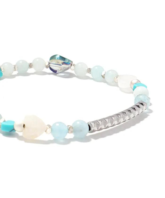 Ocean Heart Aquamarine Bracelet (PLT-BR-142_SKB)