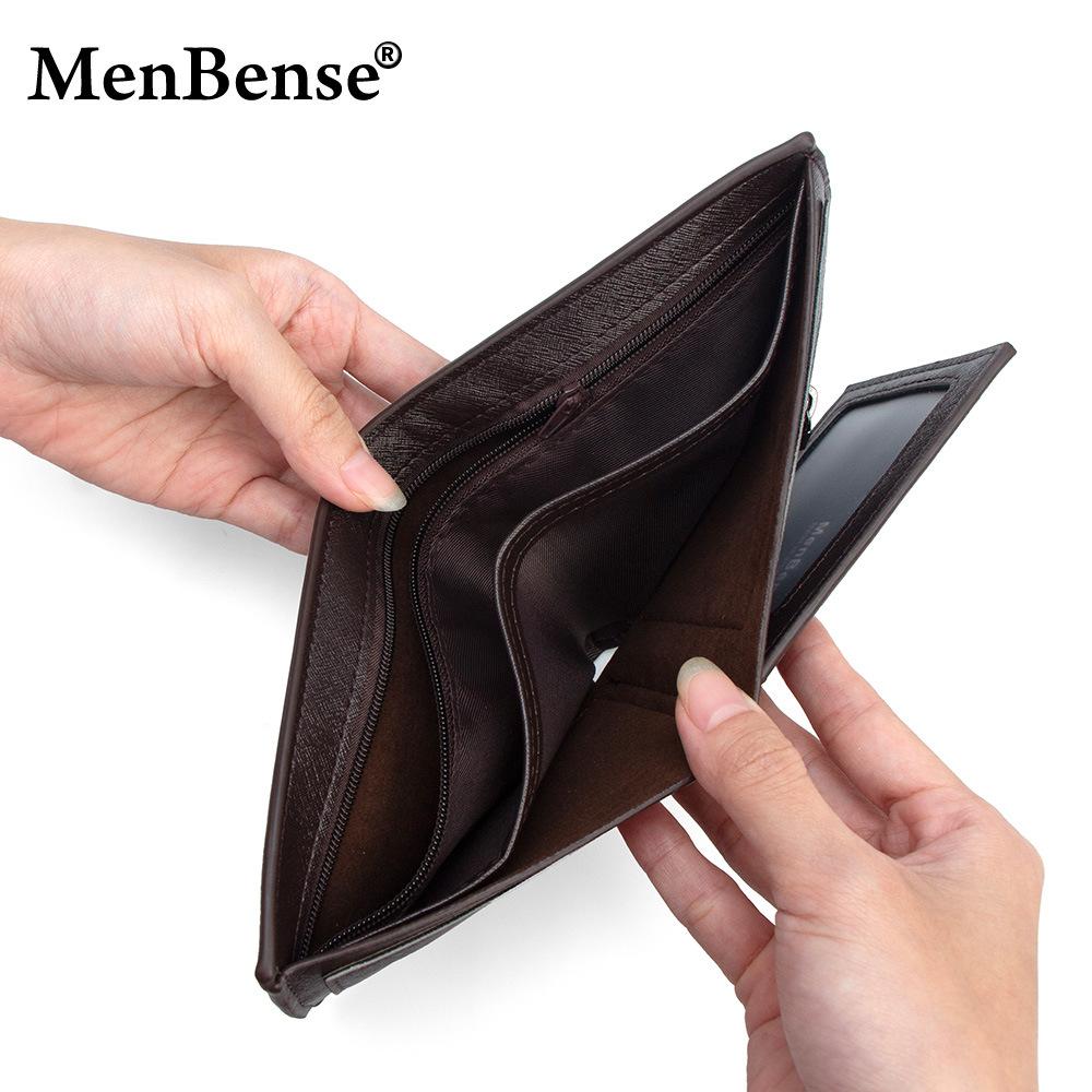 Schoolbag Premium Business Men's Short Wallet Cross Hinge Tri-Fold Bag Large Capacity Multi-Card Broken Silver Bag Men's Wallet