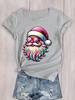 Festive Christmas Santa Claus Graphic Print T-Shirt Women's Comfortable Round Neck Casual Short Sleeve Activewear Breathable