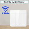 Wireless Smart RF 433Mhz Wall Panel with Remote Control 1/2/3gang Mini Relay Receiver Home Led Light Lamp Switch