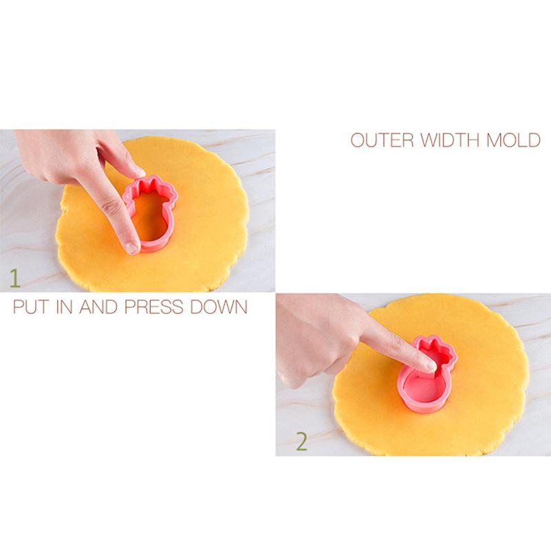 8Pcs Fruit Cookie Embosser Mold 3D Frosting Fondant Plastic Cookie Press Mold