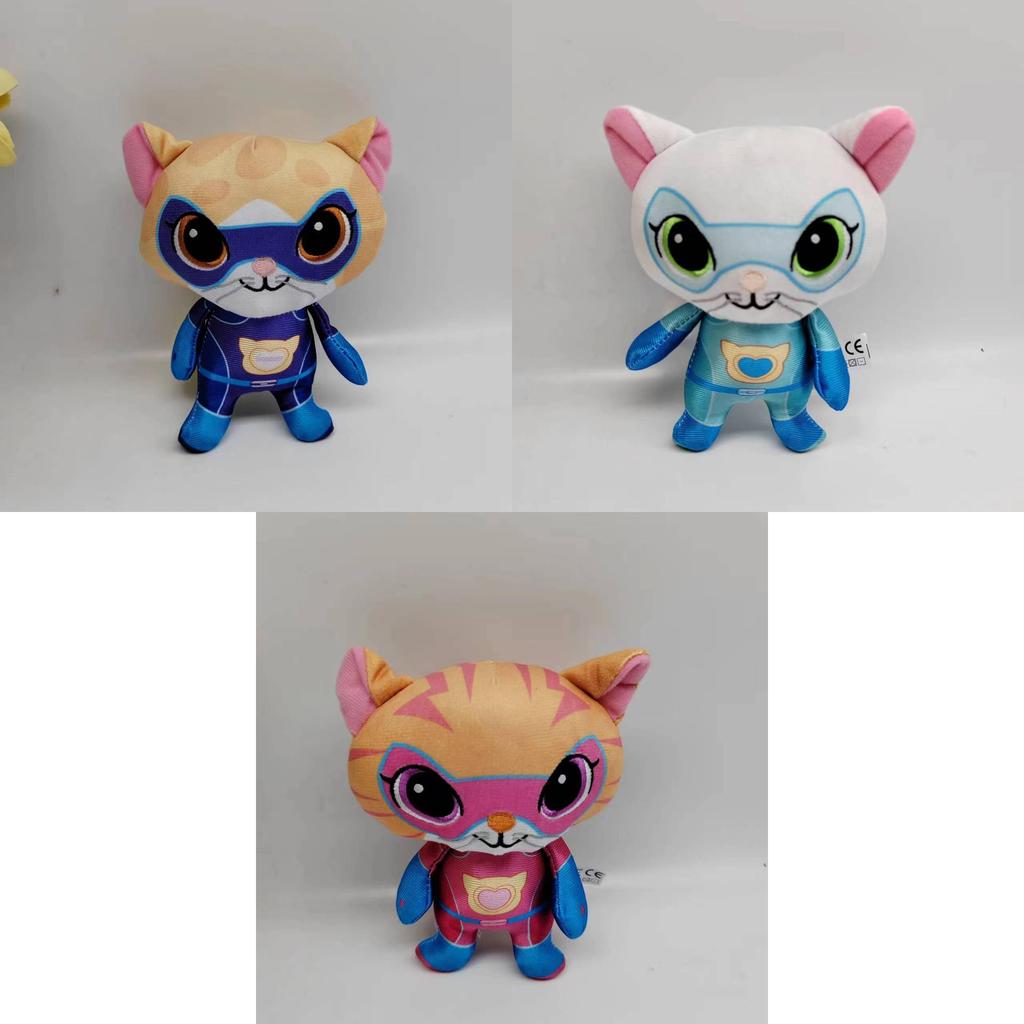 Adorable Superkitties Plush Cat Toy Set Soft Crystal Velvet Stuffed Animals