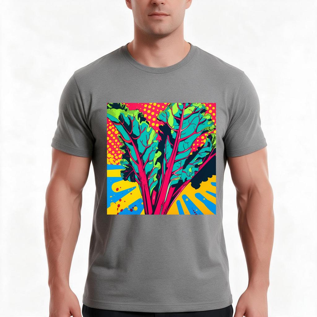 Rhubarb Pop Art 4 Tshirt Summer Casual Cotton Tee Oversized Streetwear Tops Vintage Graphic Print Loose Fit Short Sleeve