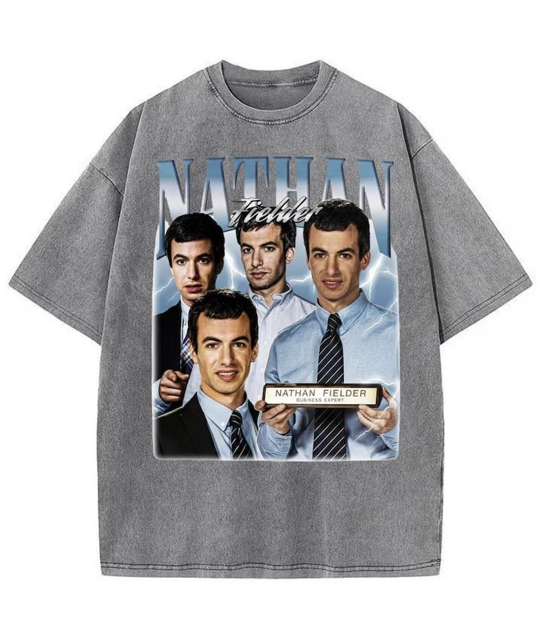 Nathan Fielder Vintage Graphic Tee Retro TV Show Aesthetic Washed T-Shirt Unisex