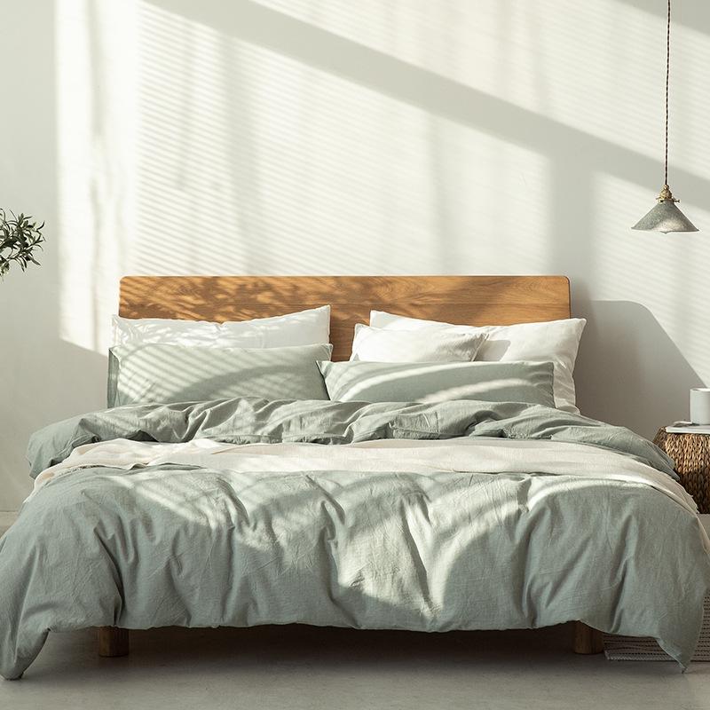 

Постільна білизна Muji з бавовни в клітинку - Простий японський стиль 160x210