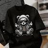 Russia Streetwear Unisex T Shirt Cute Lazy Cat Hip Hop Bear Rabbit Graffiti Multiple Cartoon Design Printed Cotton Graphic Tee