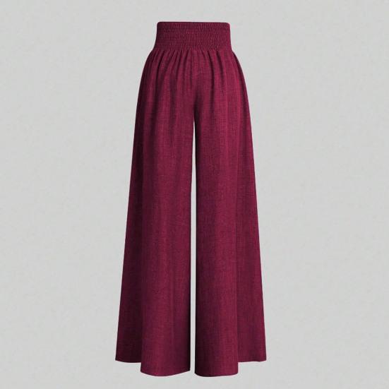 Women Casual Pants Wide Elastic High Waist Oversized Wide Leg Long Trousers Solid Color Lounge Workout Pants