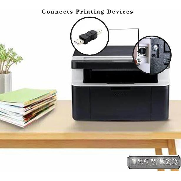 

USB to Printer Adapter fit for HP Canon Dell Epson Brother, Scanner and External Hard Drive, 2-Pack