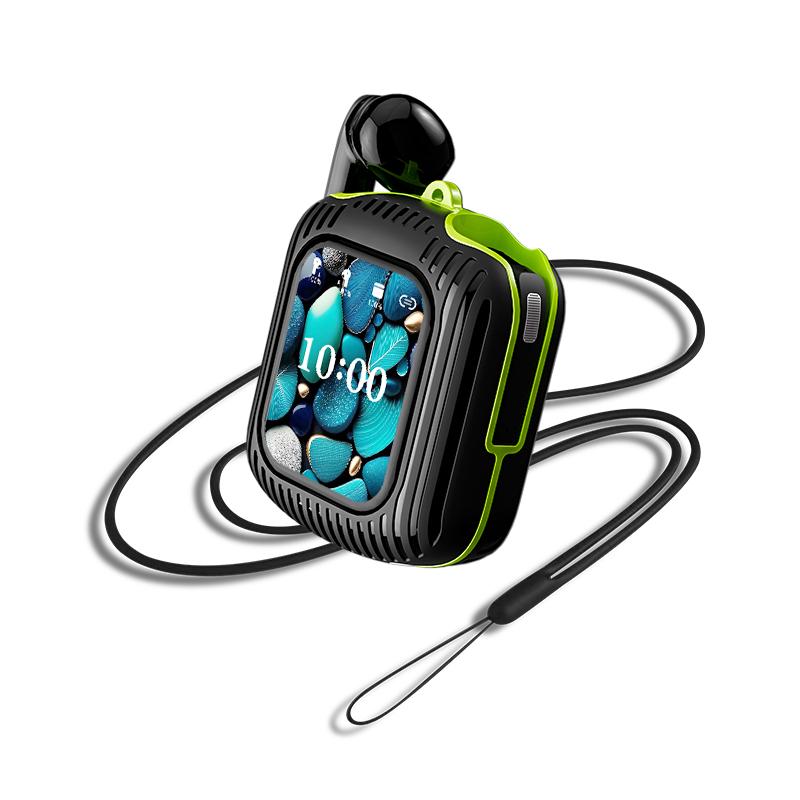 

Беспроводные смарт-наушники VAORLO с сенсорным управлением, поддержкой TF-карт, воспроизведением стереозвука Hi-Fi, объемной музыкой, шумоподавлением, напоминанием о сообщениях чёрный/зелёный