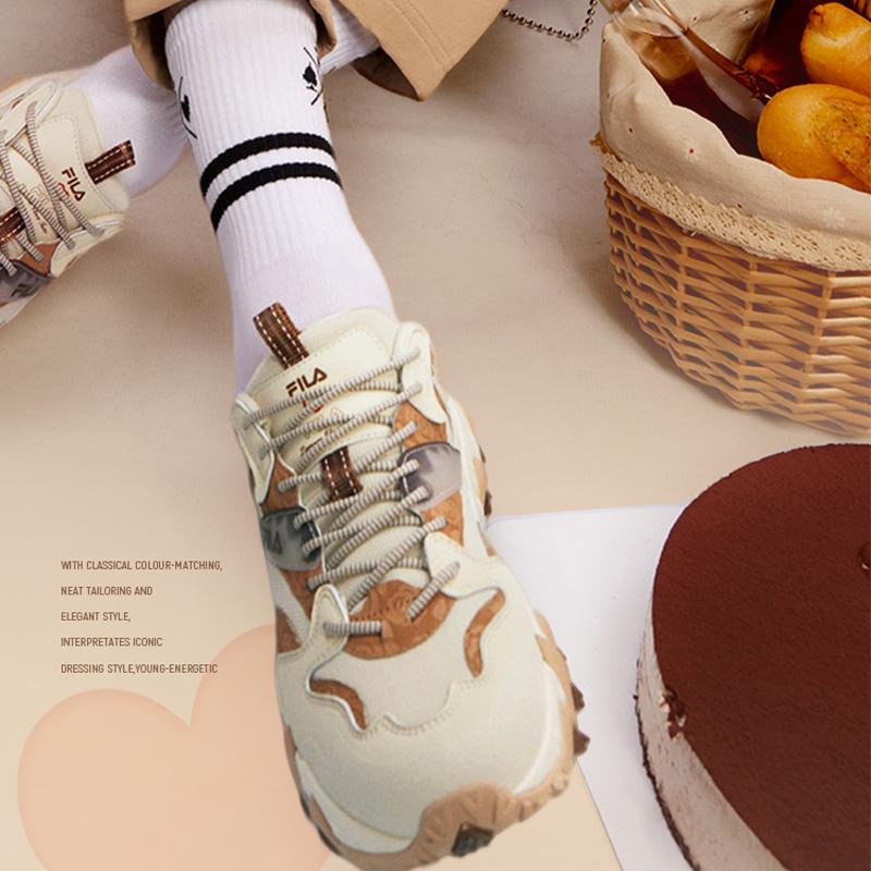 New FILA Oakmont 2 Tiramisu Slip-Resistant Abrasion-Resistant Lightweight Low-Top Chunky Sneakers Men's Cloud Brown F12M212141FCR