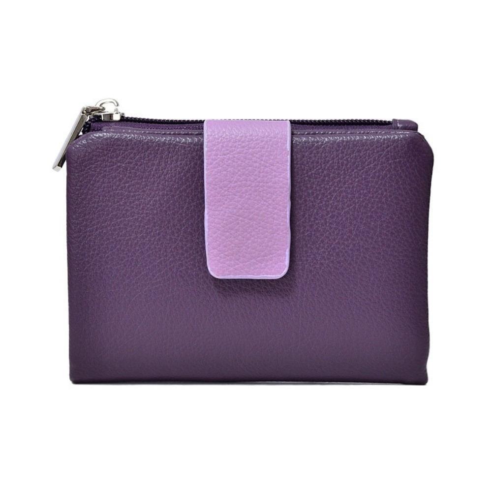 

Ультратонкий кошелек-книжка, короткий держатель для карт из искусственной кожи, простой кошелек для монет, для путешествий фиолетовый