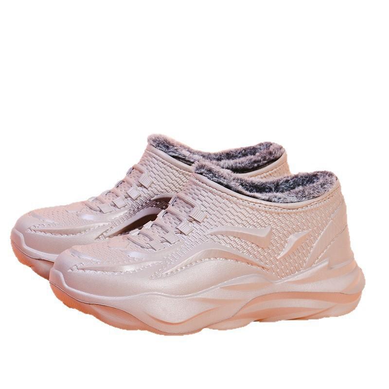 Waterproof snow boots winter velvet thickened warm outer wear water shoes rain boots rain shoes integrated cotton shoes