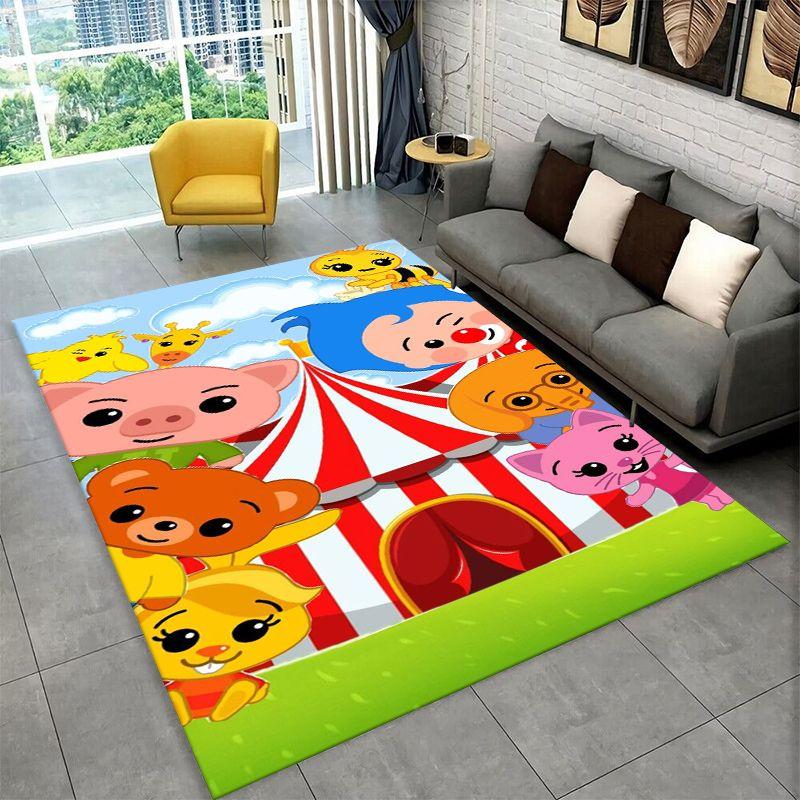 Süßer plim plim Cartoon Rutschfester Bereichsteppich für Wohnzimmer, Schlafzimmer, Spielzimmer, Weiche Teppichbodenmatte Heimdeko Teppich Zimmergeschenk