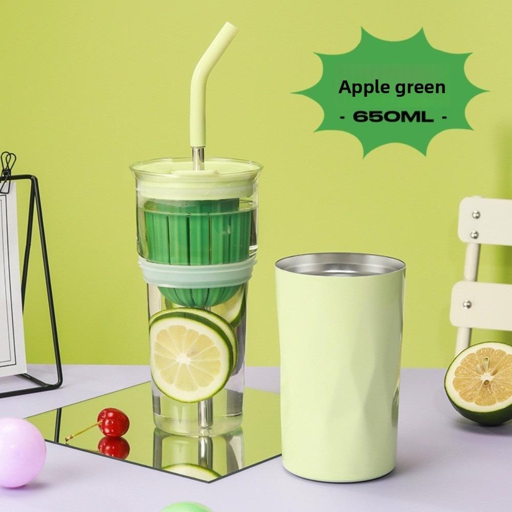 650ML Cooling Storage Glass Large Capacity Thermal Cup Fashion Insulated Cup  Drinkware