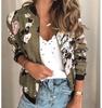 Women's Autumn/Winter Fashion Printed Round Neck Zipper Long Sleeve Jacket (2020)