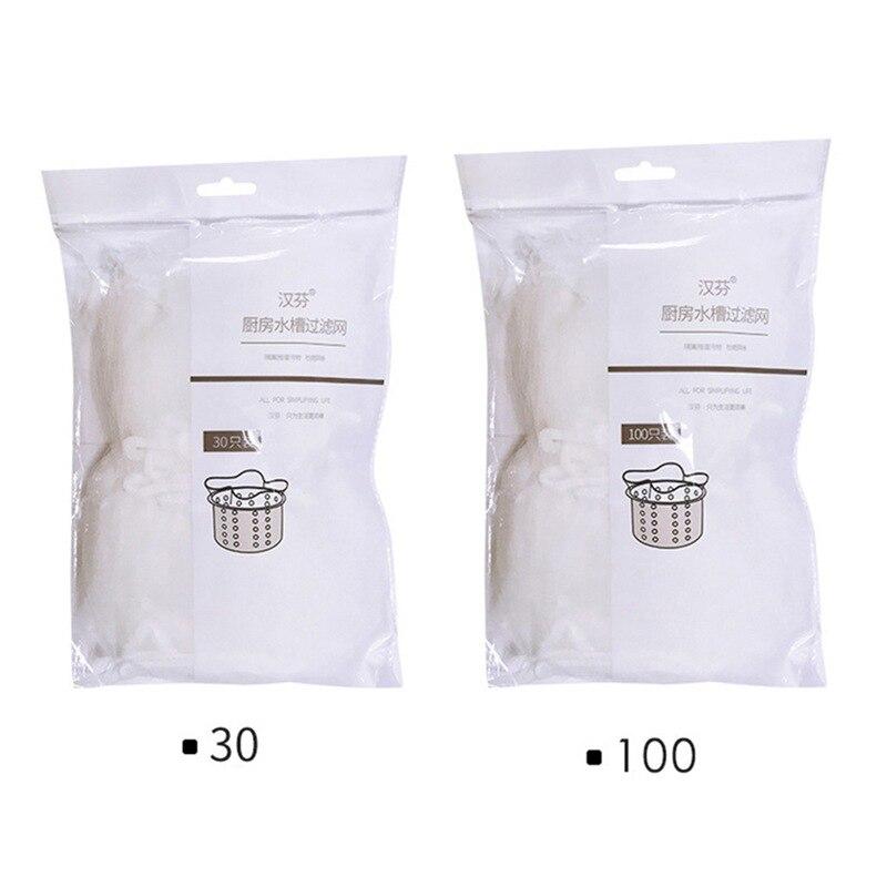 

30/100 шт., сетчатый фильтр для раковины, кухонный мешок для мусора, предотвращает засорение раковины, фильтр-мешок для ванной, сито, мешок для мусора 30pcs/bag