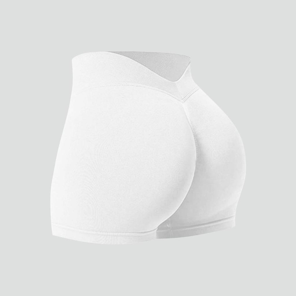 Pantaloncini da Yoga Senza Cuciture a Vita a V da Donna - Controllo Pancia, Asciugatura Rapida, Costolati, Sollevamento Glutei Pantaloni Fitness
