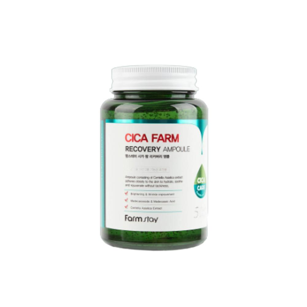 Farmstay Cica Farm Recovery Ampoule 250ml, Calming & Barrier Repair for Sensitive Skin, K-Beauty