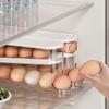 2Pcs Plastic Auto Rolling Egg Organizer Stackable Slide Style Egg Storage Box  Refrigerator