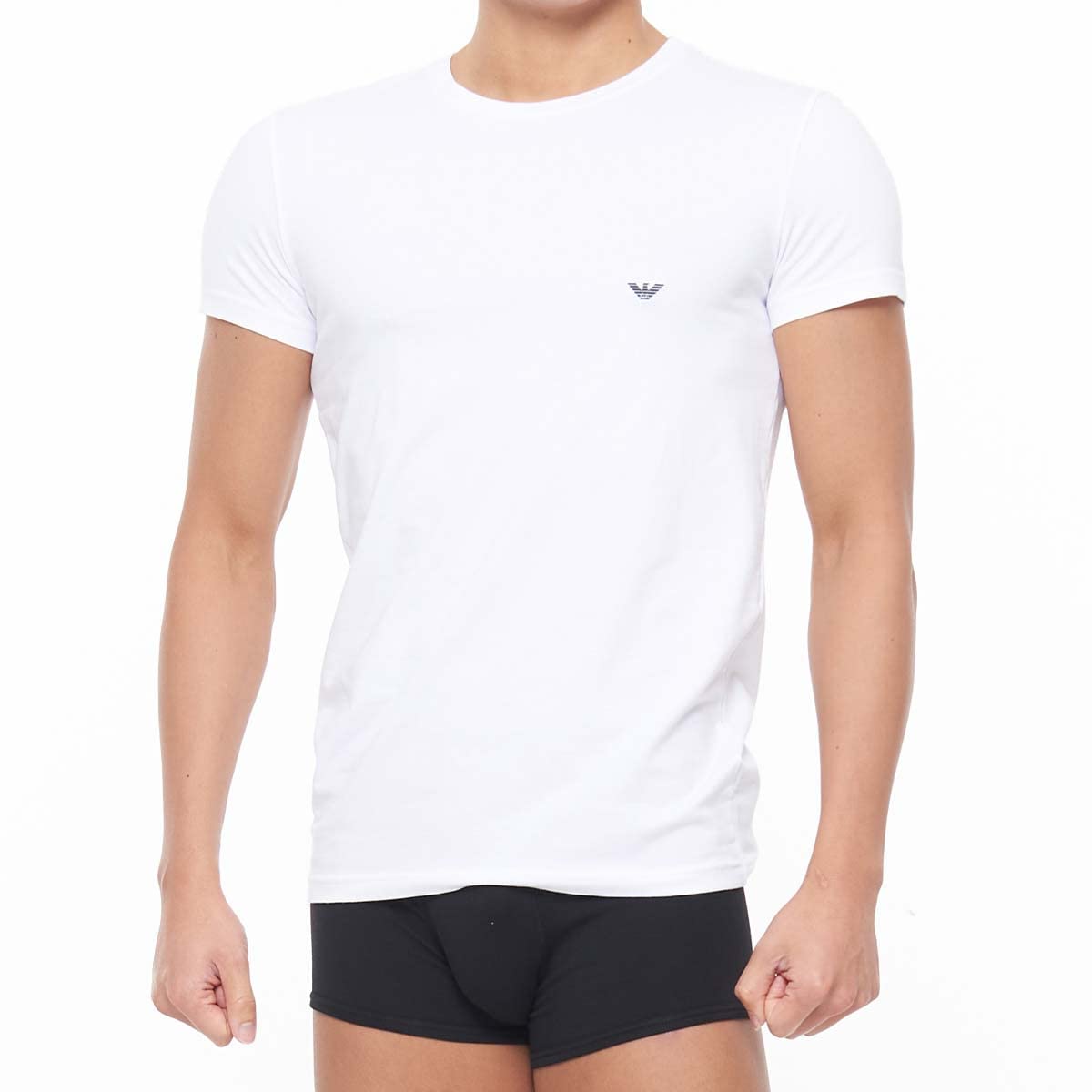 

Emporio Armani Classic Stretch Cotton Crew Neck Short Sleeve Men s T-Shirt/Undershirt, EU Size, Gift, 54047295, Size 90, White
