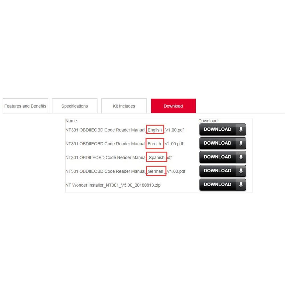 Nt301 Obd2 Scanner Professional Read Clear Code Odb 2 Car Diagnostic Tool