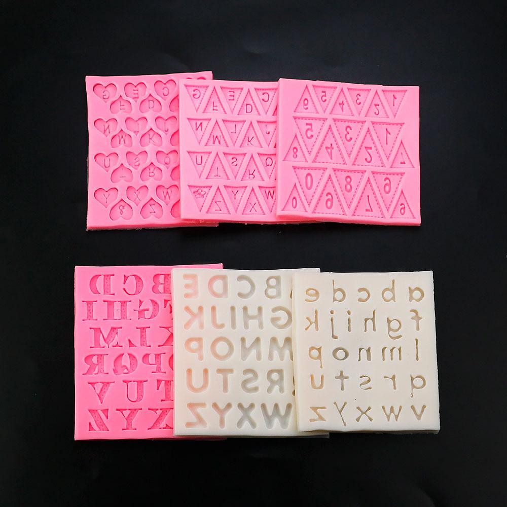 Silicone World 3D Letter Number Silicone Mold Cake Flipping Sugar Chocolate Cake Mold Baking Tools Alphanumeric Resin Molds