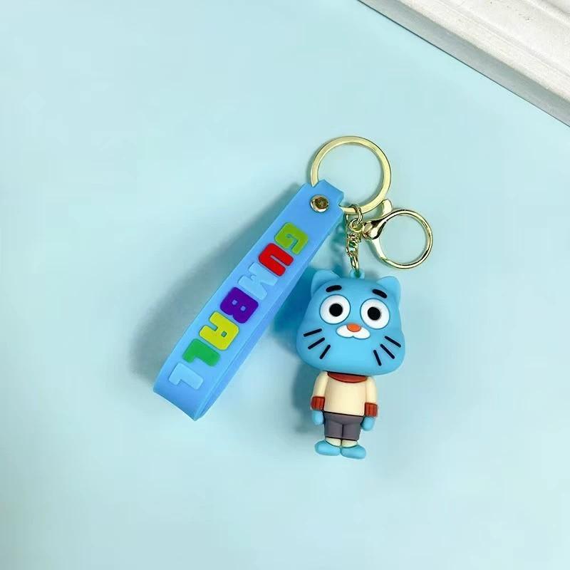 Gumball World Cartoon Gumball Keychain Car Pendant Bag Accessories Ganbao Darwin Anan Rabbit Keychain Pendant Children's Gift