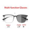 Trendy Blue Light Blocking Women Myopia Photochromic Eyeglasses Square Frame Color Changing UV400 Prescription Eyewear 0To -6.0