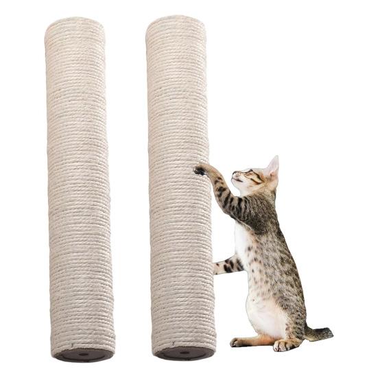 Katteskrapestolpe Kattetre Erstatningsstolpe Sisal Klatre- og Strekkestolpe med 8 mm Bolter for Hjem Innendørs Katter Kattunger Mosjon og Lek